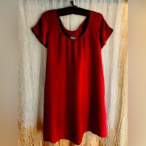 Red silk dress size S/M